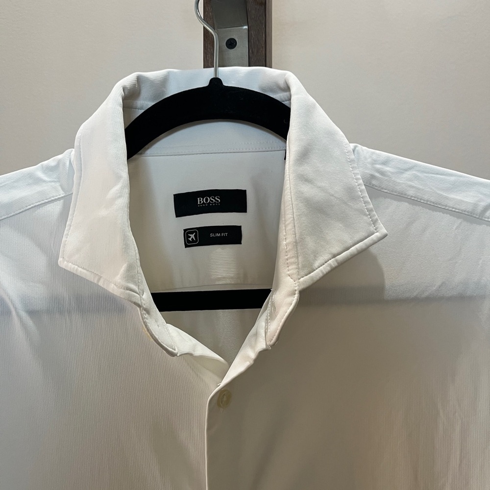 Hugo boss white long sleeve dress shirt